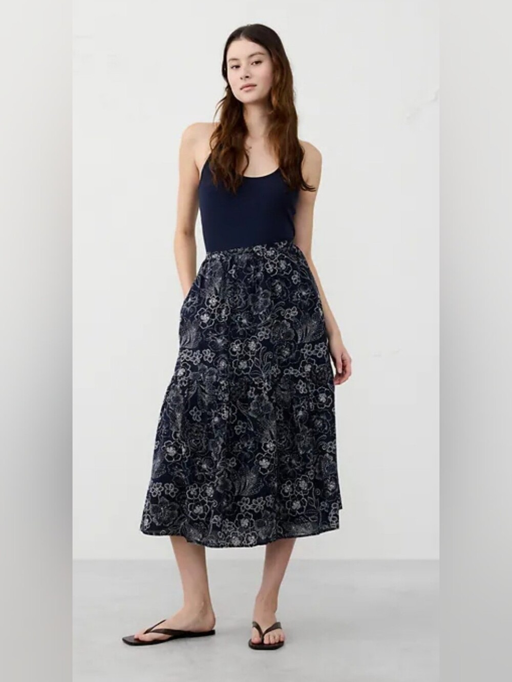 Banana Republic Voile Tiered Midi Skirt - Size L